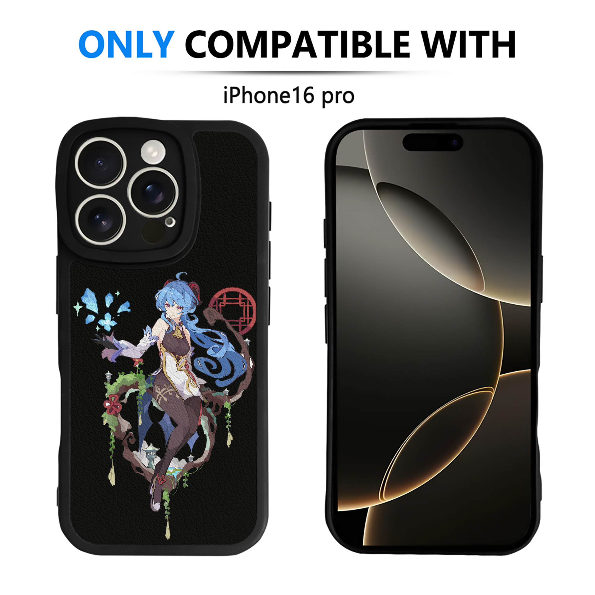 げんし神 甘雨 かんう genshin Ganyu 【iPhone 16シリーズ対応】シリコンスマホケース（レザー調） 材質：シリコン